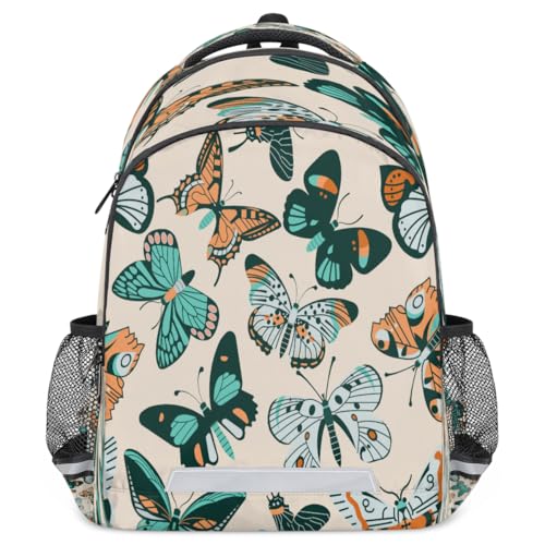 Vintage Butterflies Backpack with Chest Strap Reflective Lightweight Travel Hiking Backpack for Men Women Waterproof Daypack Back Pack for Commute Camping2