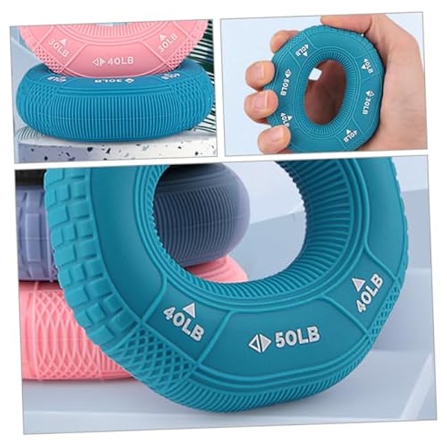 Hand Grip Strengthener Silicone Ring for Forearm Workout Level Resistance Grip Trainer for Tennis Climbing Musician Hand Exercise and Stress Relief