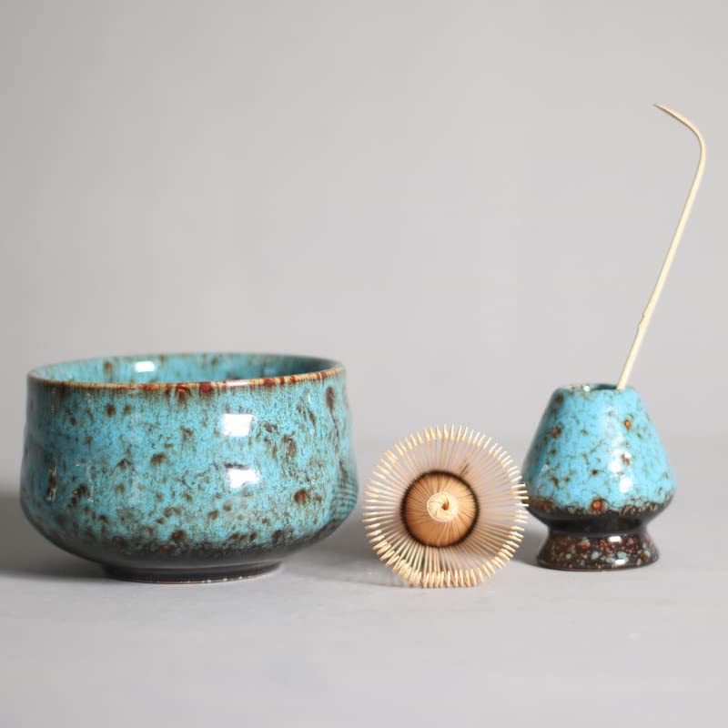 Juego de Matcha de esmalte de cerámica, batidor de bambú seguro, juegos de té de cucharadita, tienda de bebidas para interiores, herramientas para hacer té, accesorios de cumpleaños
