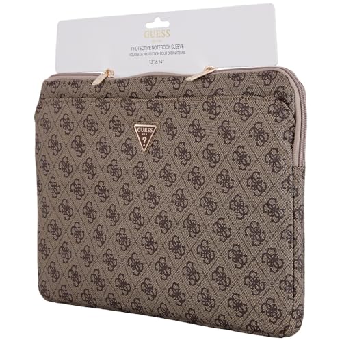 Funda Guess para portatiles de 14 ideal para oficina y universidad con bolsillo frontal marron 4