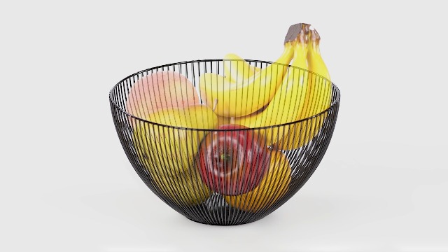 Decoratieve fruitschaal van metaal