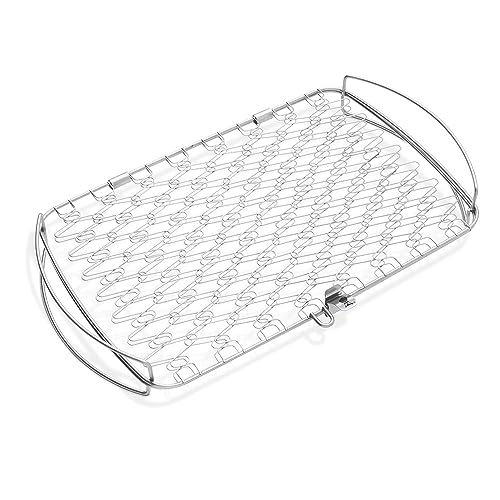 Weber Supporto per Pesce & Verdure / Cesto - Grande (46 x 28 cm), in acciaio inossidabile, per pesce...