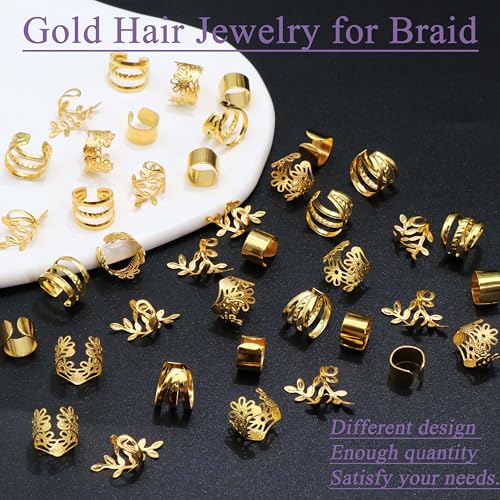 40 pincitas doradas para cabello trenzado multestilo miniatura 2