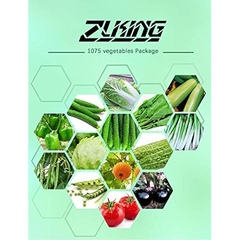 1075Pcs Vegetable Seeds Package Includes 14 Varieties Including Eggplant Sweet Pepper Tomato Pea Loofah Spinach Bunching Onion Non-GMO Heirloom Seeds Vegetables Kit for Garden Planting Cover