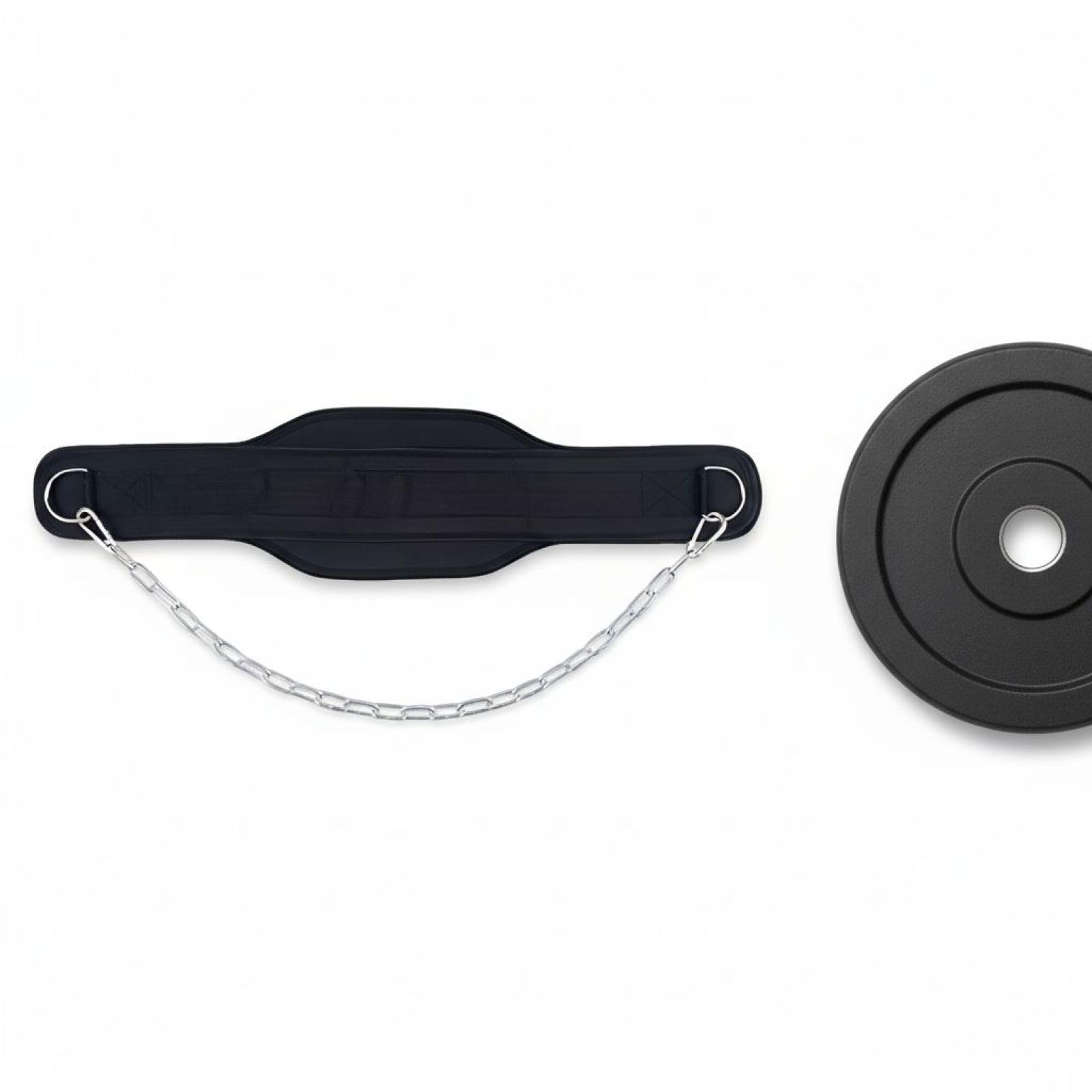 Gewichthebergürtel mit 35,4 in / 90 cm Kette, Fitness-Dip-Gürtel für Klimmzüge, doppellagiger Gym-Gewichtsgürtel, D-Ring für schnelles Anbringen, Krafttraining-Gürtel