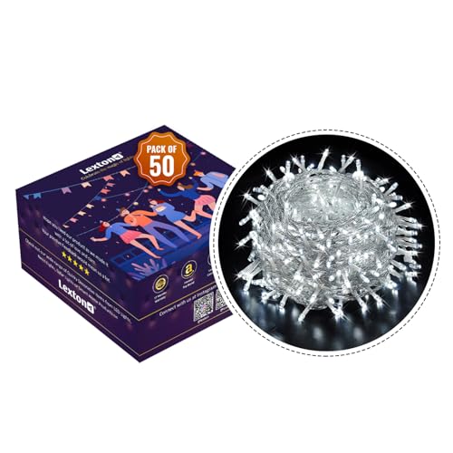 Image of Lexton 40 LED Power Pixel Serial String /Fairy Light | Plug Sourced | Suitable for Home & Outdoor Decoration, Diwali, Christmas, Ramadan, Wedding, Party, Festival (Pack of 50, White)