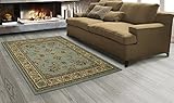 Sweethome King Collection Isfahan Blue Teal Oriental Medallion Design (7'10