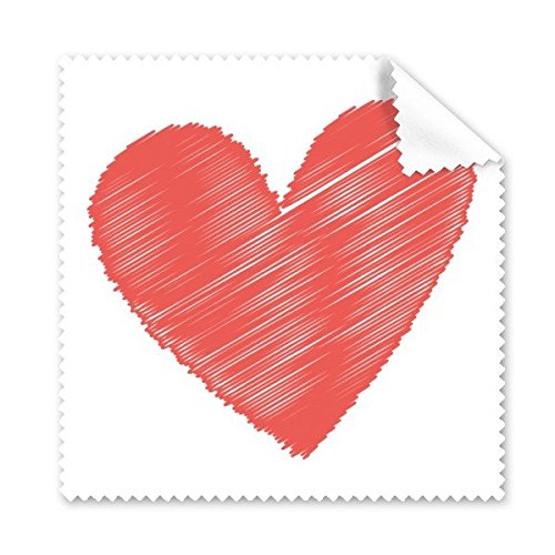 Chiffon de nettoyage pour lunettes motif coeur de Valentine rouge lot de 5 pièces