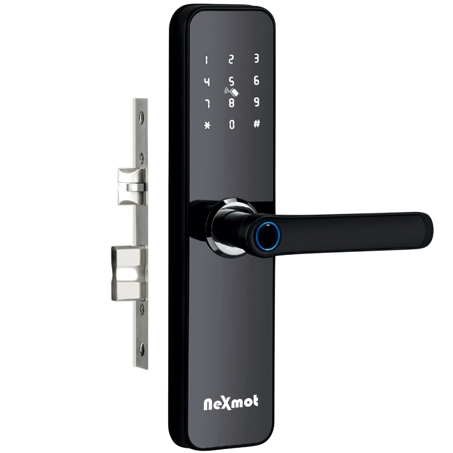 Nexmot NX M10 Smart Lock for Main Door with Fingerprint, Mobile app, PIN, OTP, RFID Card and Manual Key Access for Wooden Doors (Glossy Black) (WiFi Gateway Optional) (B0CZTBQVFT) Amazon Price History, Amazon Price Tracker