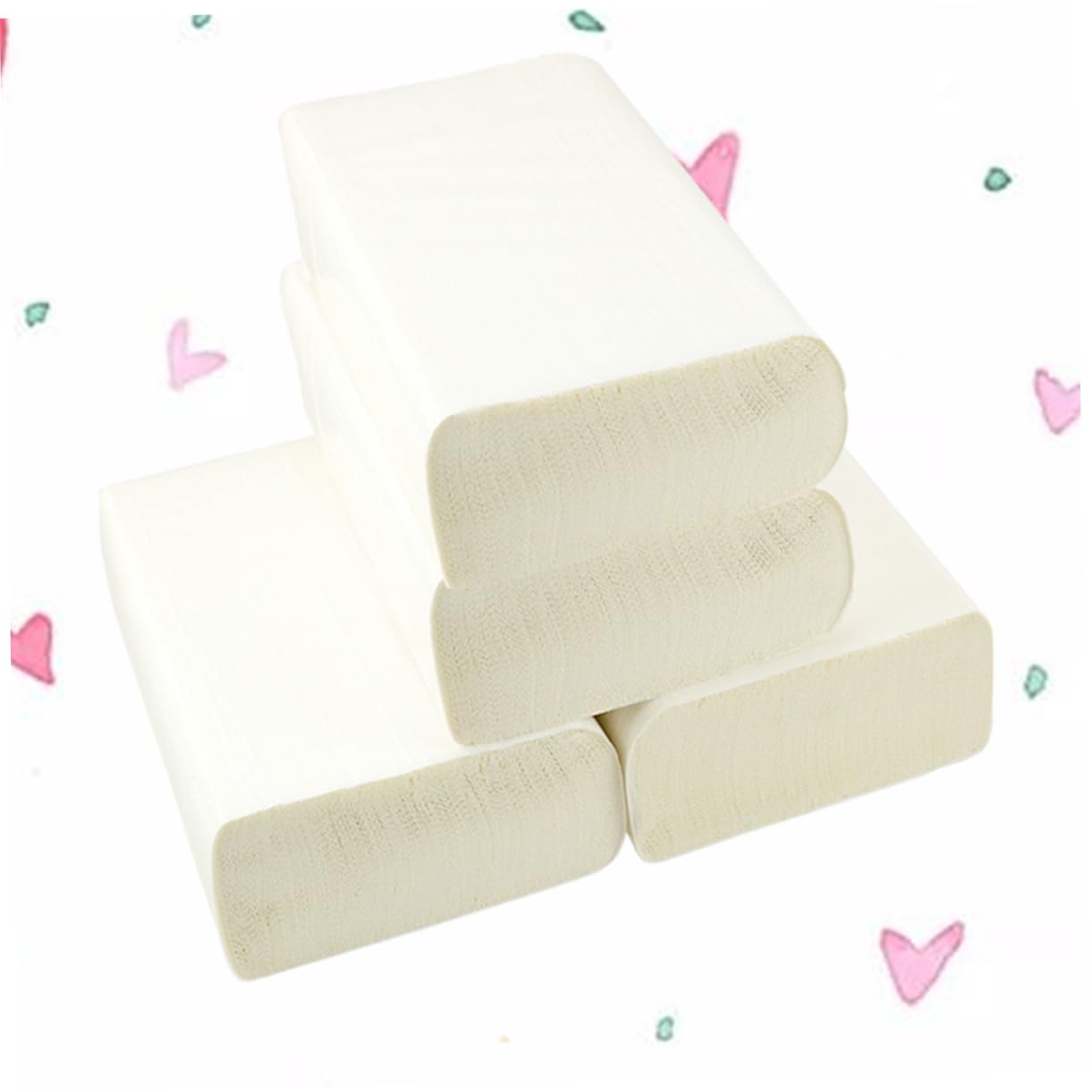 PACKOVE Asciugamani senza Irritazioni Carta 4 Pezzi Spessa da Cucina in Pasta di Legno Assorbente e Resistente per Cucina e Hotel