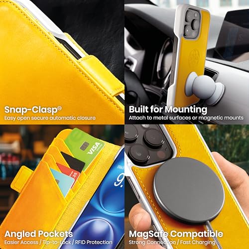 Coque iPhone 16 Pro Max Dreem Jaune avec Support et Protection RFID