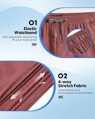 Image of maamgic Men's 5 inch Inseam Shorts Pull-On Relaxed Fit Comfort Stretch Short Shorts with Pocket
