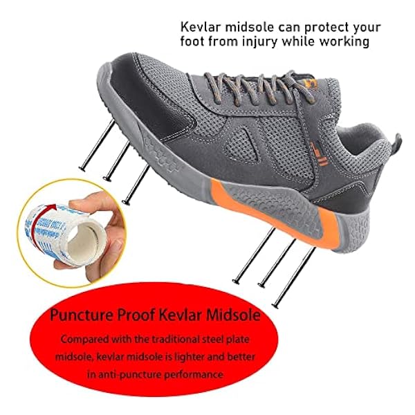 Staal Toed Werkschoenen Veiligheidsschoen Heren Dames,Veiligheidsschoenen Met Stalen Cap Beschermt De Voeten Tegen Vallende Of Rollende Voorwerpen,Grey▁41