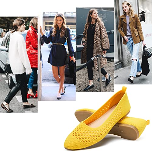 Image of hash bubbie Women's Mesh Flats Shoes Ballet Dress Shoes | knit dressy slip on business non slip breathable casual comfortable pointed toe loafers