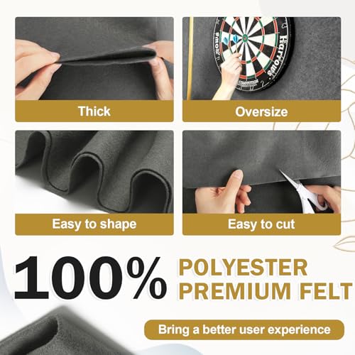 Image of XSEINO Dark Gray Large Felt Fabric 36 inch X 36 inch(1 Square Yard), 1.4 mm Thick Soft Felt Fabric Sheet for Crafts, Gray Series Colors Soft Nonwoven Fabric, Fit for Decoration, Sewing, DIY Crafts