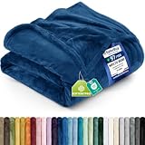 Utopia Bedding Plaid Coperta Pile di Flanella [150x200 cm, Marino]