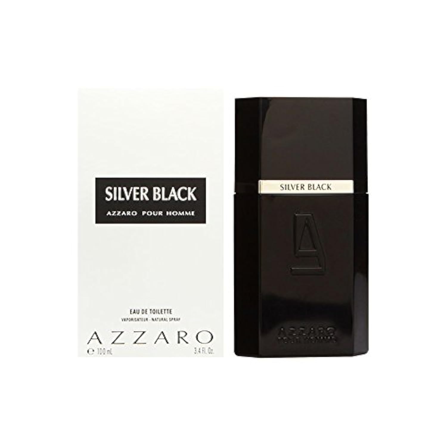 Azzaro Silver Black - Perfume For Men, 100 ML - Edt Spray