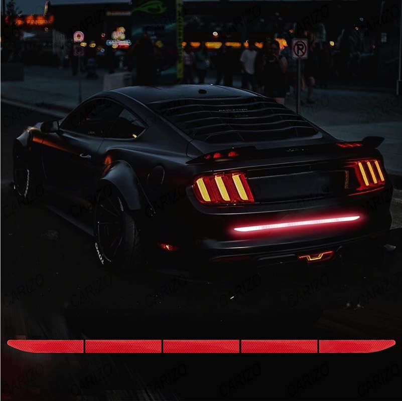 CARIZO Strong Reflective Stripe Stickers High-Intensity Night Visibility Reflective Decal Safety Warning Diamond Grade Sticker (Red) Compatible with Force One
