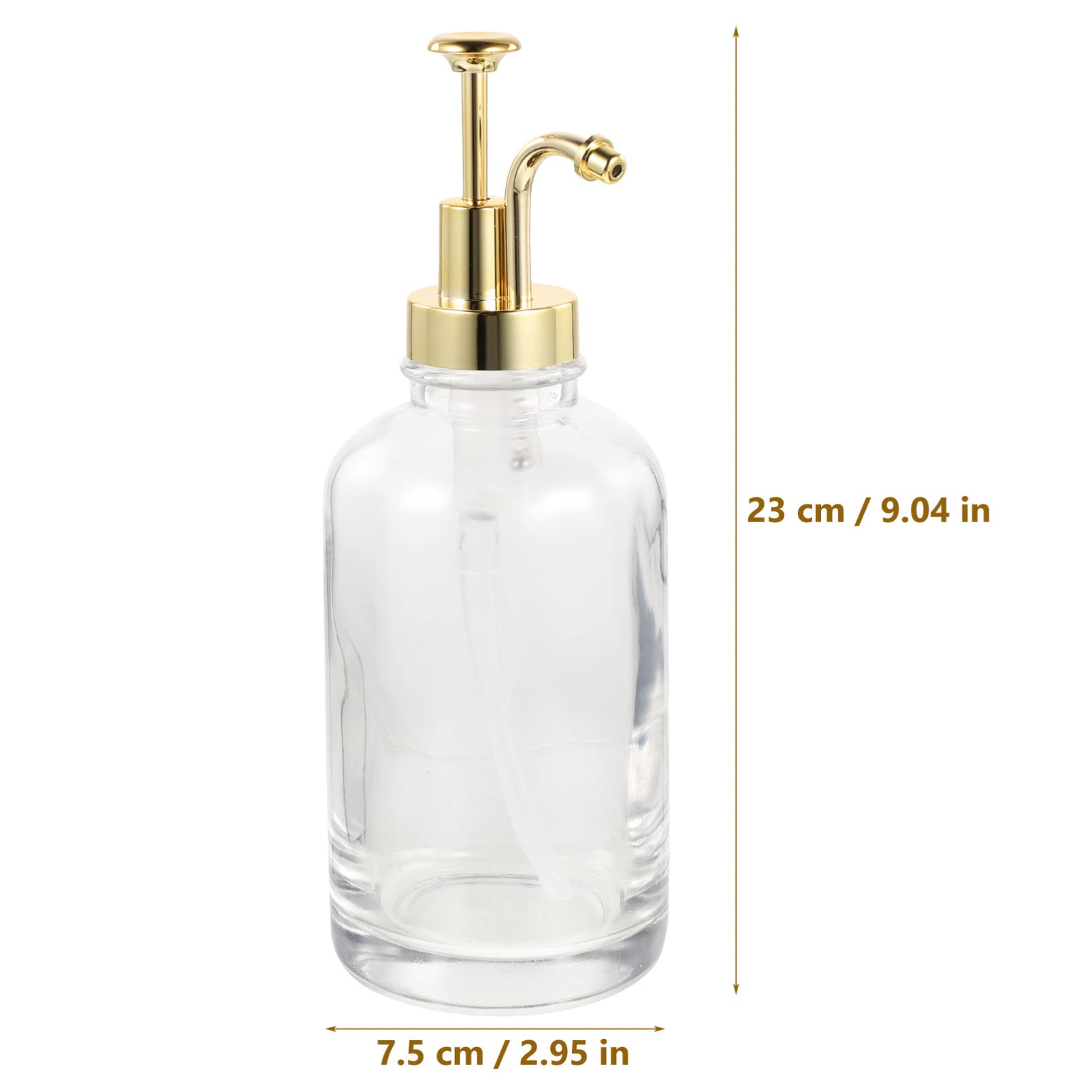 Homoyoyo Botellas de Jarabe de Café de Vidrio 200 Ml Bomba Dorada y Diseño Transparente, Dispensador de Jarabe Multiusos para Cafetería y Cocina, Set de 2 Unidades Soporte y Pegatinas