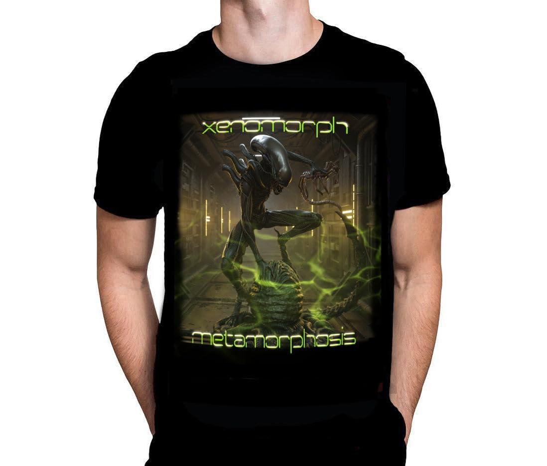 Wild Star Hearts WSH - Xenomorph Metamorphosis - Horror Movie Sci-Fi - Men's Black T-Shirt