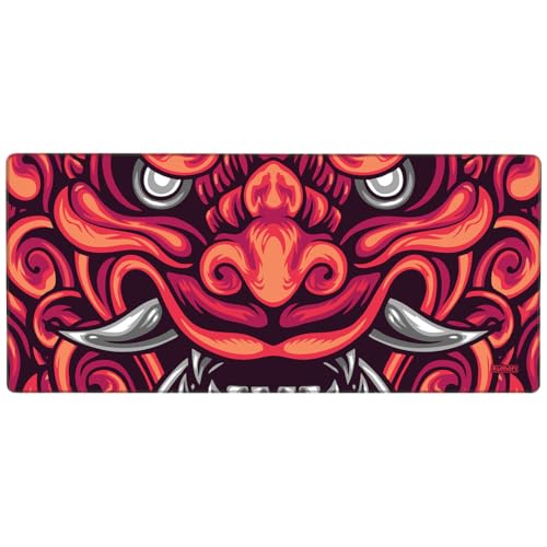 KUMORI Deskmat Mouse Pad Grande Gamer Speed Neoprene Antiderrapante Resistente à Água (Komainu, 90x4