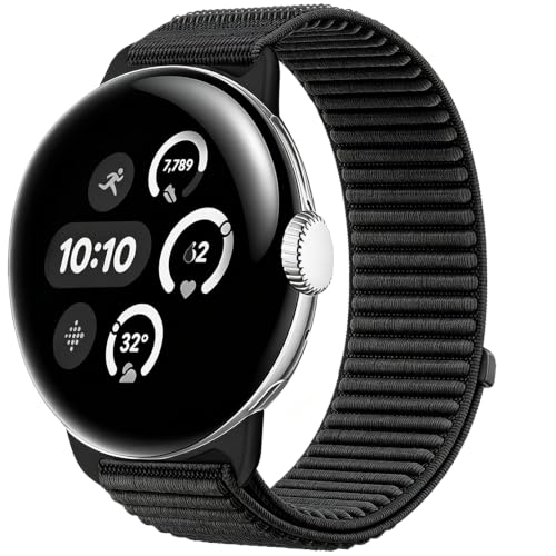 Image of Sundara Nylon Sport Bracelet compatible with Google Pixel Watch 4 3 2 1 flexible seamless adjustable bracelet compatible with Google Pixel Watch 41mm 45mm