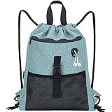 Mochila de cuerda impermeable: La tela oxford tiene buena función de a prueba de agua, resistente contra la humedad, por eso, se recomienda enjuagar con agua para limpiar.