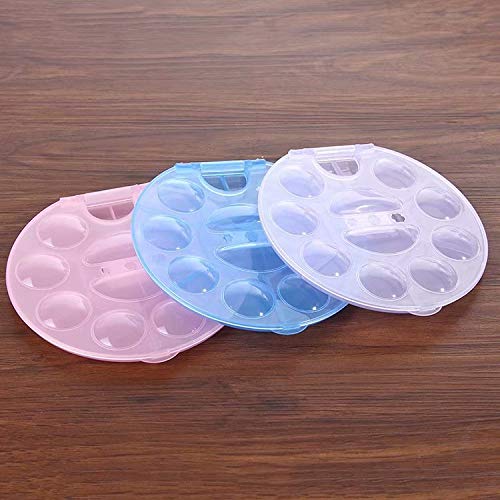 Arestech Round Professional Plastic Art Paint Palette Tray with Cover Lid (Blue)