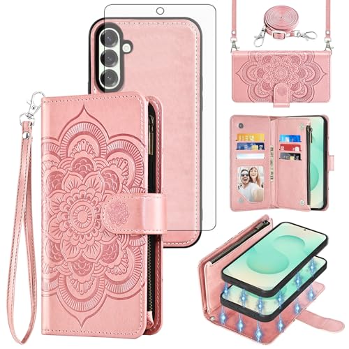 Coque portefeuille Samsung S25 Plus avec bandoulière et porte-cartes Asuwish