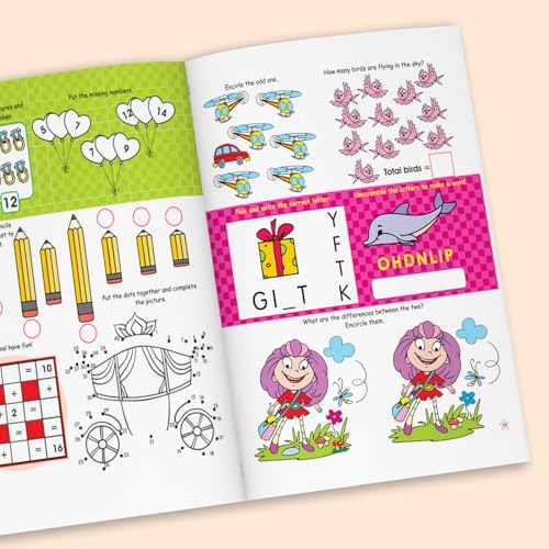 Image of 500 Activities to Keep You Busy- Gorgeous Girls - Little Kingdom Books | Activity Book For Kids 4+ Years Old | Adventures, Puzzles, Mazes, Mind Games ... [Jan 01, 2018] Little Kingdom Books