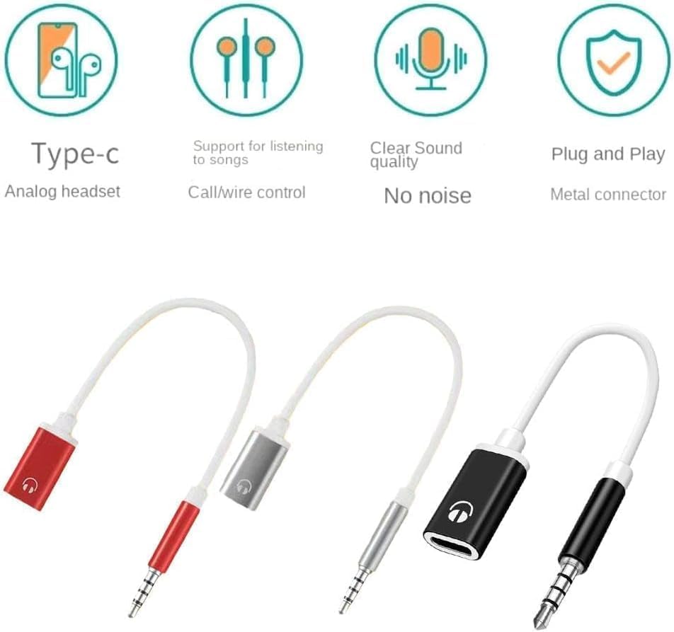 Cable adaptador jack 3.5mm macho a USB-C hembra miniatura 4