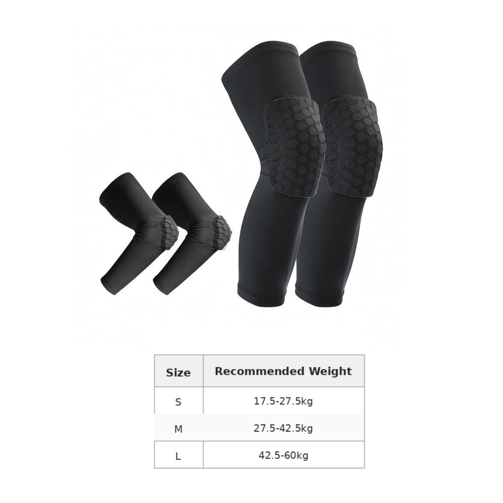 Protège-Articulations Articulaires pour, Ensemble Protège-Coudes Et Protège-Genoux, Quatre Pièces, Noir, M, Convient À 27,5–42,5 Kg