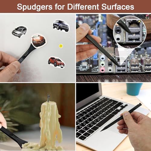 Omsscun 19Pcs Plastic Scraper Tool Non Scratch, Cleaning Scraper Tool with 10 Spare Replacement, 2Pcs Oven Scraper Tool Non Scratch and 3Pcs Small Wire Brush for Stain Rust Sticker Labels Paint - Image 5