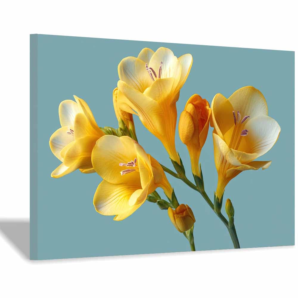 ZAMAEIU Landscape Wall Art Curled-petal branch Modern Canvas Print On Artwork, Suitable for living room, bedroom, for Kids Room Decoretc.(yellow)-30x50cm Framed