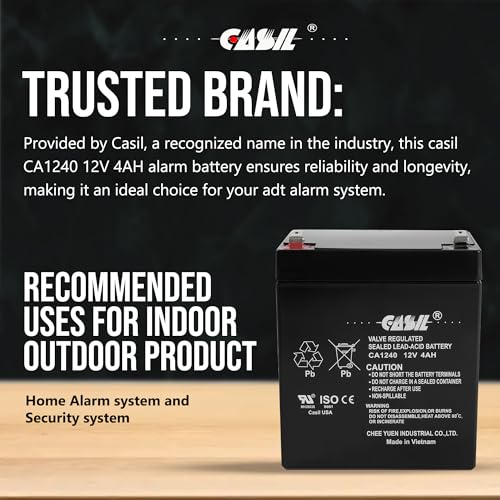 Image of Casil CA-1240 12V 4AH Solex BD124 Alarm Back Up DSC Security Panel Replace (4, CA1240-4PC)
