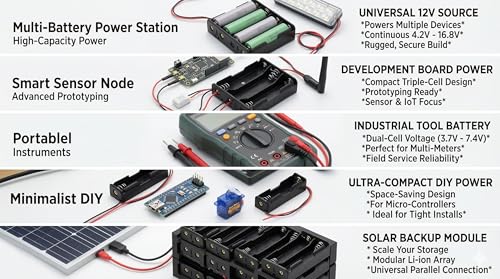 Image of 2Pcs 18650 Battery Holder For Cell Lithium Battery Holder Box 3.7v 18650 Battery holder 3-Slot - Wire Leads