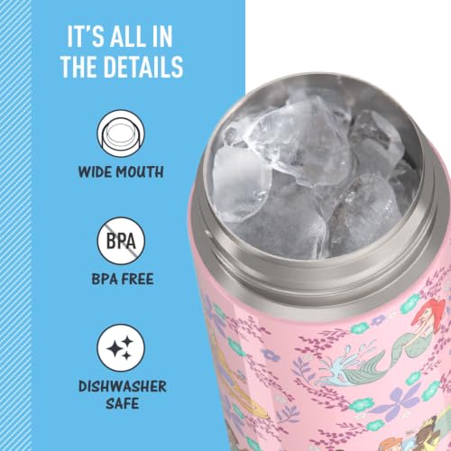Image of THERMOS FUNTAINER 16 Ounce Stainless Steel Vacuum Insulated Bottle with Wide Spout Lid, Princess