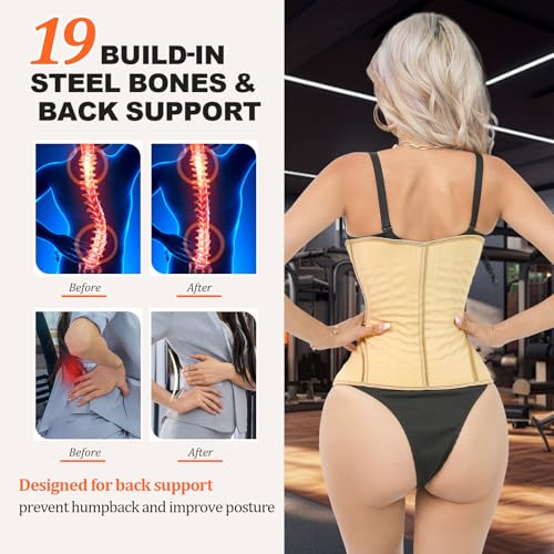 Latex Waist Trainer for Women Waist Cincher Corset for Tummy Control Underbust Sports Workout Hourglass Body Shaper3
