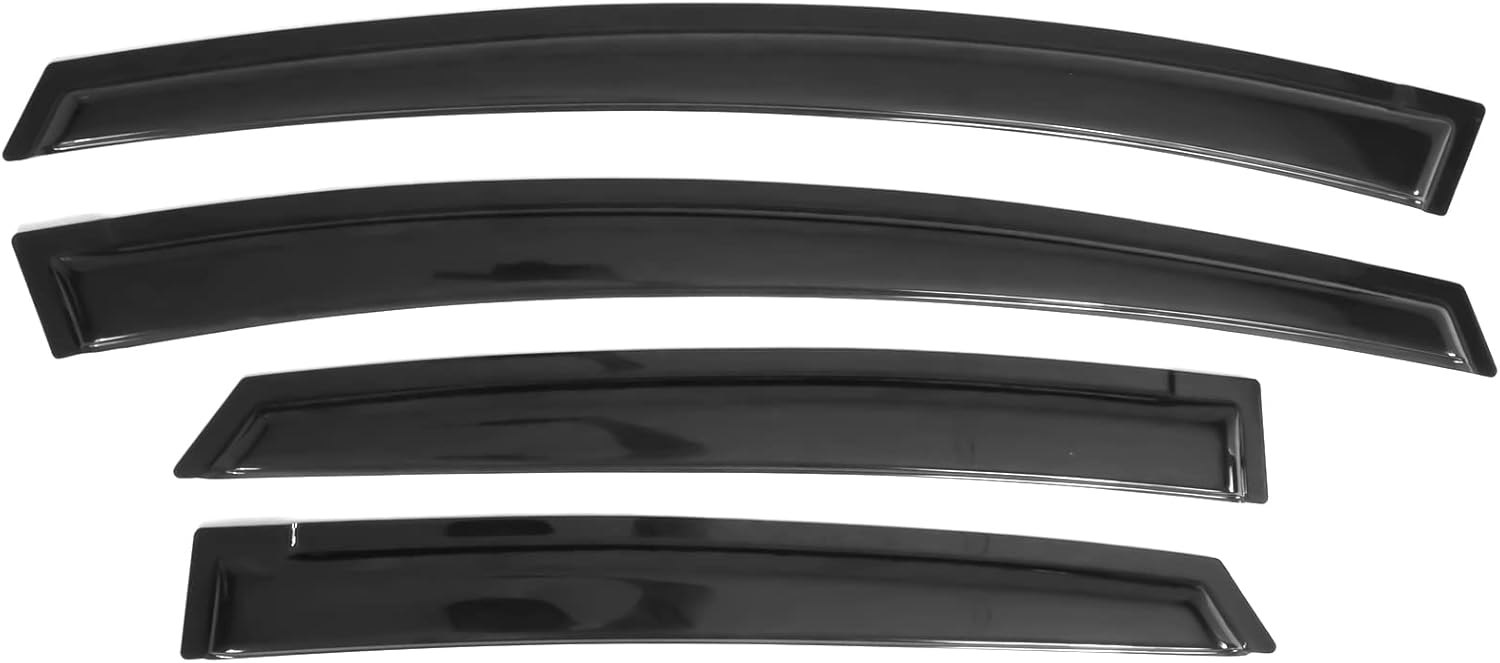 Window Visors Compatible with 2010-2015 Toyota Prius, Dark Smoke Car Rain Sun Window Shade Guard Visor by IKON MOTORSPORTS, 2011 2012 2013 2014