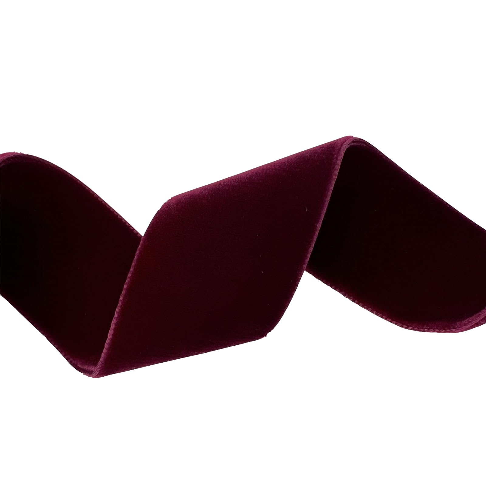 Double Face Nylvalour Swiss Velvet Nylon Ribbon Use for Christmas Wreath Decoration Gift Wrapping Handmade Craft DIY Bows (Burgundy)