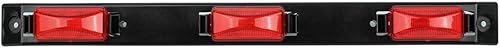 Miniatura 1 de Partsam Barra de luz roja de identificación de remolque de camión de 17 pulgadas 3 luces impermeable sellada barra de luz LED 12 V repuesto para