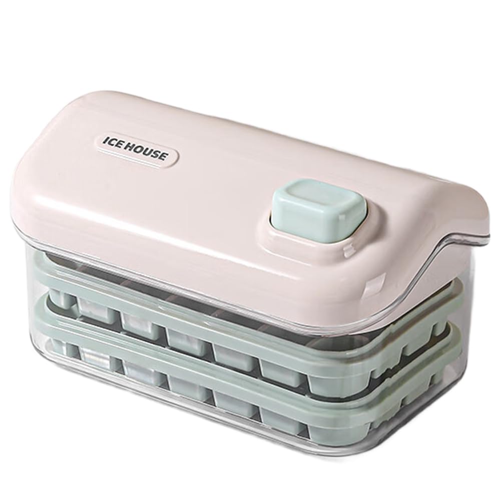 CTRLZS Ice Storage Box Mold Household Ice Maker Large Capacity Ice Maker Refrigerator Homemade Ice Storage Box Pink A