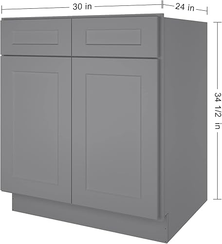 Miniatura 3 de LOVMOR Lavabo de baño de 30 pulgadas, armarios de base de cocina, gabinete de base de baño de un solo fregadero, estantes ajustables, armario de