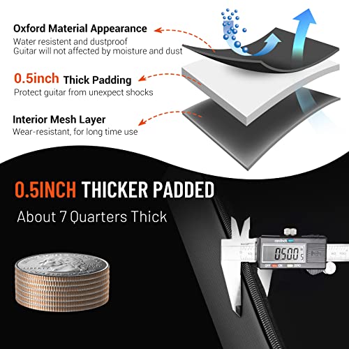 Cahaya Guitar Bag Upgraded Premium Version For 40 41 42 Inch Acoustic Guitar Gig Bag 0.5In Thick Sponge Overly Padded Water Resistent Guitar Case Soft Guitar Backpack Case #TOP2