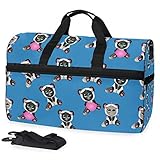 Zwei Tragemöglichkeiten: Die Klassiker über Nacht Tasche kommt auch mit einem abnehmbaren und verstellbaren Schulterriemen und mit bequemen Ledergriffen kann sie als Handtasche oder Crossbag verwendet werden. Wenn der Inhalt für eine einzelne Person zu schwer ist, sind die beiden seitlichen Gurte nützlich für zwei Personen zu tragen.