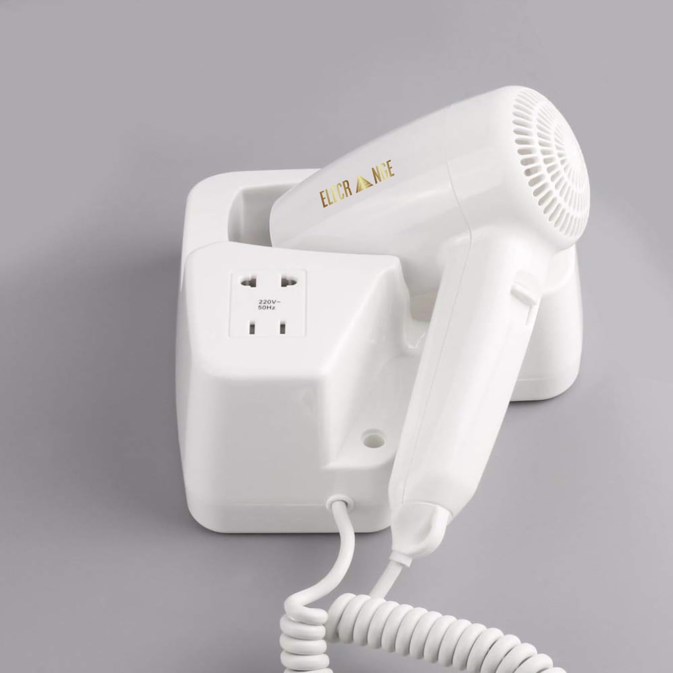 ABS Wall Mounted Hair Dryer with Charging Slot/Electric Hair Dryer for Men & Women Suitable for Hotels/Bathroom/Bedroom/Dressing Room (white)