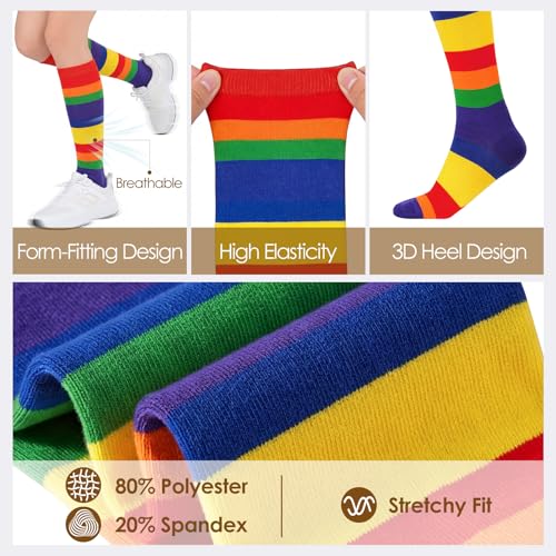 Image of American Trends Women's Knee High Socks, Novelty Holiday Printed Tall Tube Socks, Casual & Party Athletic Sports Stockings