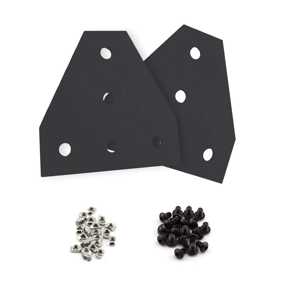 Ewead, T Shape 90 Degree Outside Joining Plate 2pcs with M6 3030 Series T Nuts 10 pcs and M6x12 Stainless Steel Semi-Round Head Hex Screws 10pcs (2)