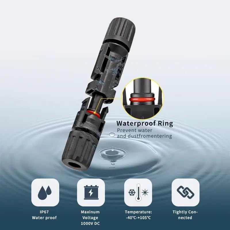 Image of Solar MC-4 Wire Connector for Solar Panel Connection 1500V (Set of 4)