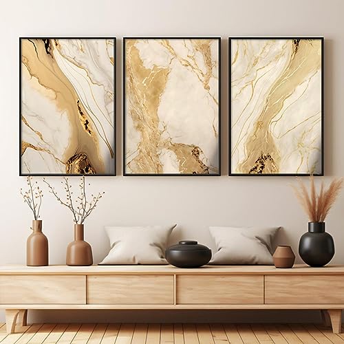 Affiches et impressions photos abstrait marbre or noir 40x60